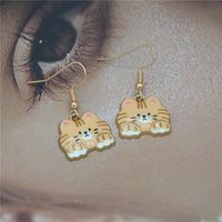 Cute Cat Alloy Women's Drop Earrings 1 Pair sku image 10