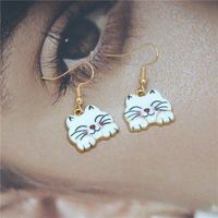 Cute Cat Alloy Women's Drop Earrings 1 Pair sku image 9