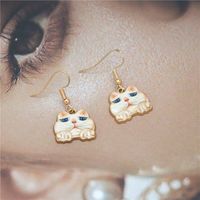 Cute Cat Alloy Women's Drop Earrings 1 Pair sku image 7