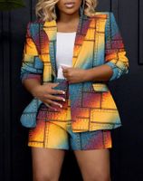 Women's Coat Long Sleeve Blazers Printing Pocket Business Printing main image 4
