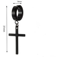Mode Kreuzen Titan Stahl Überzug Hängende Ohrringe 1 Stück sku image 4