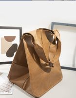 Women's Large Summer Pu Leather Solid Color Vintage Style Square Open Tote Bag sku image 6