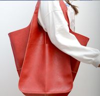 Women's Large Summer Pu Leather Solid Color Vintage Style Square Open Tote Bag sku image 9