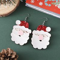 Wholesale Jewelry Vintage Style Santa Claus Pu Leather Drop Earrings main image 3