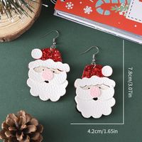 Wholesale Jewelry Vintage Style Santa Claus Pu Leather Drop Earrings main image 2