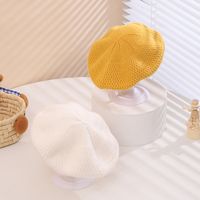 Children Unisex Cute Sweet Solid Color Knitted Beret Hat main image 4