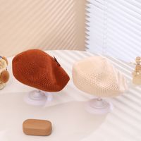 Children Unisex Cute Sweet Solid Color Knitted Beret Hat main image 5