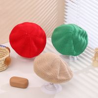 Children Unisex Cute Sweet Solid Color Knitted Beret Hat main image 3