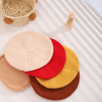 Enfants Unisexe Mignon Sucré Couleur Unie Tricoté Chapeau Béret main image 7