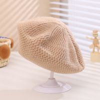 Children Unisex Cute Sweet Solid Color Knitted Beret Hat main image 9
