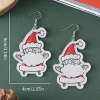 Wholesale Jewelry Vintage Style Santa Claus Arylic Drop Earrings main image 5