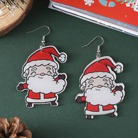 Wholesale Jewelry Vintage Style Santa Claus Arylic Drop Earrings main image 3