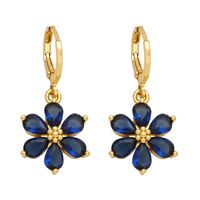 1 Pair Simple Style Flower Daisy Plating Inlay Copper Zircon 18k Gold Plated Drop Earrings main image 5