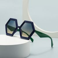 Streetwear Solid Color Pc Polygon Full Frame Glasses main image 1