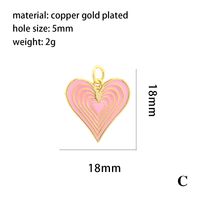 Ig Style Sweet Heart Shape Copper Enamel Plating 18k Gold Plated Jewelry Accessories sku image 2