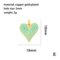 Ig Style Sweet Heart Shape Copper Enamel Plating 18k Gold Plated Jewelry Accessories sku image 4
