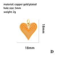 Ig Style Sweet Heart Shape Copper Enamel Plating 18k Gold Plated Jewelry Accessories sku image 3