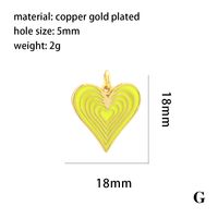 Ig Style Sweet Heart Shape Copper Enamel Plating 18k Gold Plated Jewelry Accessories sku image 6