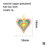 Ig Style Sweet Heart Shape Copper Enamel Plating 18k Gold Plated Jewelry Accessories sku image 7
