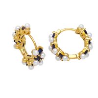 1 Pair Simple Style Irregular Circle Plating Inlay Copper Beads Zircon 18k Gold Plated Earrings main image 5