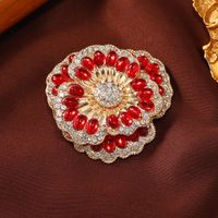 Retro Flower Alloy Inlay Rhinestones Women's Corsage sku image 1