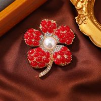 Retro Flor Aleación Embutido Diamantes De Imitación Mujeres Corsage sku image 3