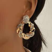 1 Piece Nordic Style Lady Geometric Plating Inlay Alloy Rhinestones Earrings main image 3