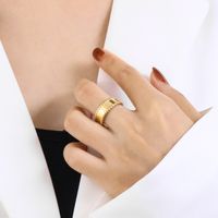 Stainless Steel 18K Gold Plated Simple Style Solid Color Open Rings main image 7