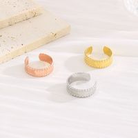 Stainless Steel 18K Gold Plated Simple Style Solid Color Open Rings main image 5