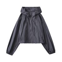 Women's Casual Solid Color Pocket Zipper Coat Jacket sku image 10