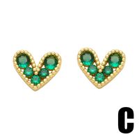 1 Pair Cute Sweet Heart Shape Pineapple Butterfly Plating Inlay Copper Zircon 18k Gold Plated Ear Studs main image 6