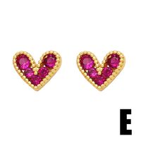 1 Pair Cute Sweet Heart Shape Pineapple Butterfly Plating Inlay Copper Zircon 18k Gold Plated Ear Studs main image 5
