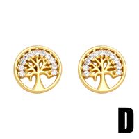 1 Pair Cute Sweet Heart Shape Pineapple Butterfly Plating Inlay Copper Zircon 18k Gold Plated Ear Studs main image 3