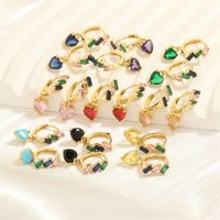 1 Pair Luxurious Shiny Pentagram Heart Shape Plating Inlay Copper Zircon 18k Gold Plated Drop Earrings main image 1