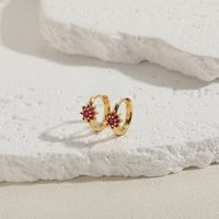 1 Pair Elegant Devil's Eye Plating Inlay Copper Zircon 14k Gold Plated Earrings main image 5