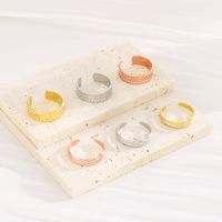 Stainless Steel 18K Gold Plated Simple Style Solid Color Open Rings main image 3