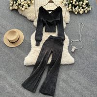Date Street Women's Sexy Solid Color Spandex Polyester Knit Pants Sets Pants Sets main image 3