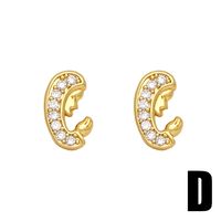 1 Pair Simple Style Star Heart Shape Pineapple Plating Inlay Copper Zircon 18k Gold Plated Ear Studs main image 6