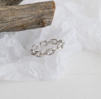 Korean S925 Sterling Silver Chain Smooth Open Ring sku image 1