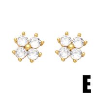 1 Pair Simple Style Cross Plating Inlay Copper Zircon 18k Gold Plated Ear Studs main image 5