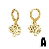 1 Pair Simple Style Cross Butterfly Plating Inlay Copper Zircon 18k Gold Plated Drop Earrings main image 5