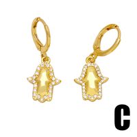 1 Pair Simple Style Cross Butterfly Plating Inlay Copper Zircon 18k Gold Plated Drop Earrings main image 4