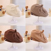 Girl's Ig Style Casual Solid Color Flower Beret Hat main image 1