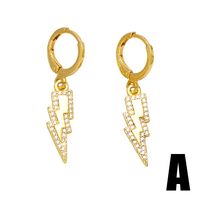 1 Pair Simple Style Cartoon Character Lightning Plating Inlay Copper Zircon 18k Gold Plated Drop Earrings sku image 1