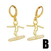 1 Pair Simple Style Cartoon Character Lightning Plating Inlay Copper Zircon 18k Gold Plated Drop Earrings main image 4