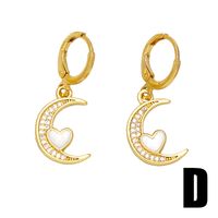 1 Pair Simple Style Cartoon Character Lightning Plating Inlay Copper Zircon 18k Gold Plated Drop Earrings main image 2