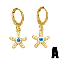 1 Pair Simple Style Commute Devil's Eye Plating Inlay Copper Zircon 18k Gold Plated Drop Earrings main image 3
