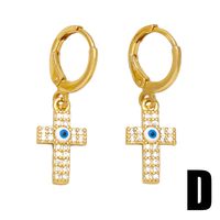 1 Pair Simple Style Commute Devil's Eye Plating Inlay Copper Zircon 18k Gold Plated Drop Earrings sku image 4