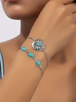 Casual Elegant Classic Style Oval Alloy Turquoise Iron Inlay Turquoise Women's Bracelets sku image 1