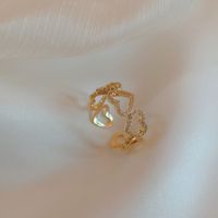 Simple Style Heart Shape Zircon Alloy Wholesale Rings main image 1